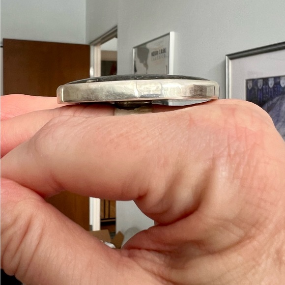 Black Sunstone Ring - size 7 adjustable - Picture 6 of 6